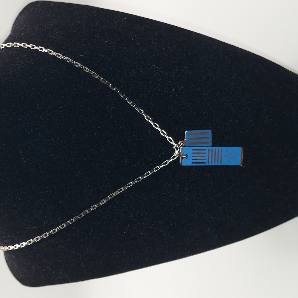 Louis Vuitton Collier Damier Colors Silver Necklace M62596